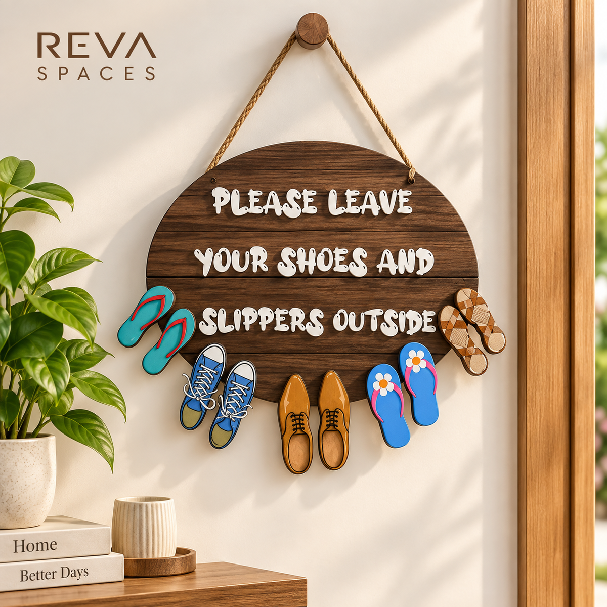 Please Leave Your Shoes Outside Wall Hanging | Wooden Home Decor